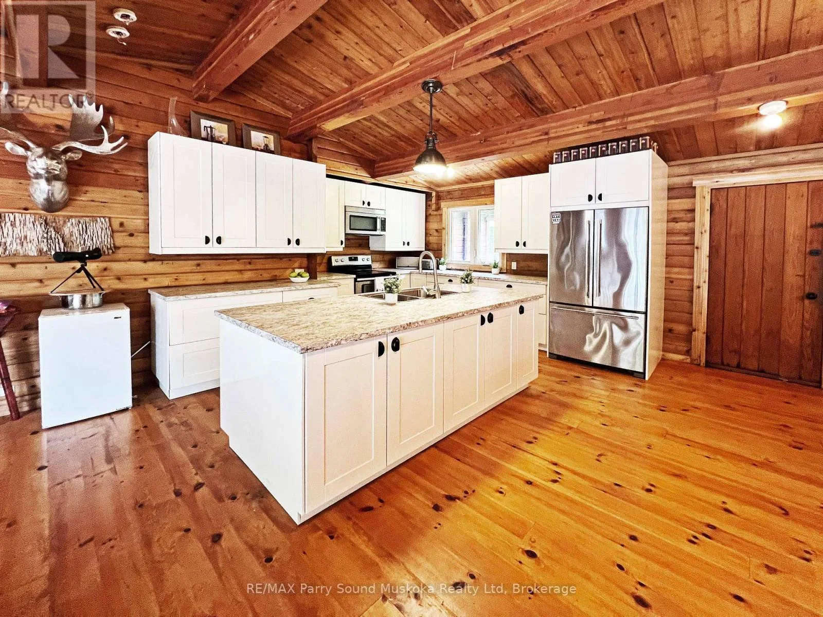 Kitchen island looking toward living room